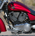 Victory's engine is the power champion of the almost-big twins. It makes both the most horsepower and the most torque.